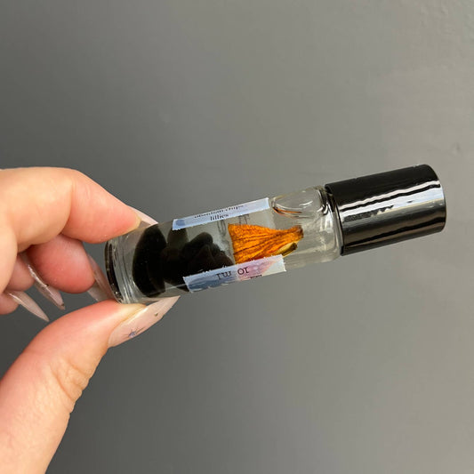 Black Obsidian Crystal Perfume Roller