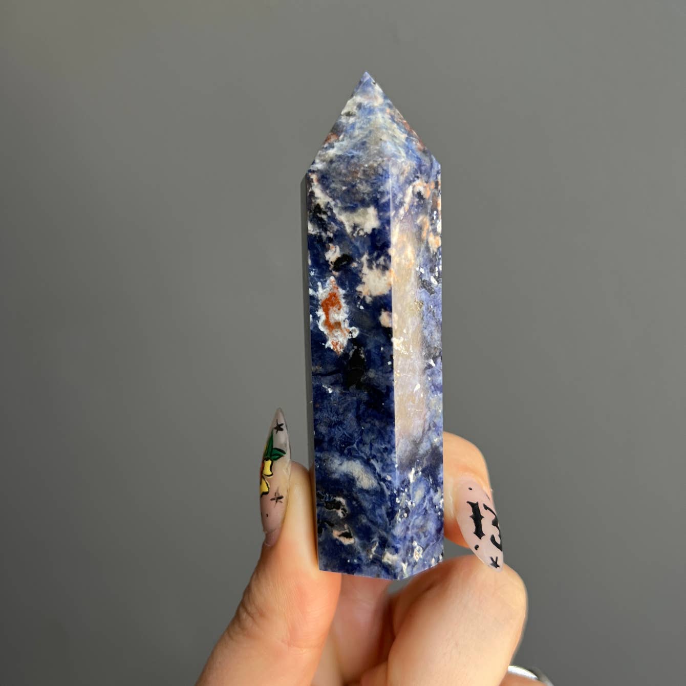 Sodalite Etched Moon Phase Crystal Tower