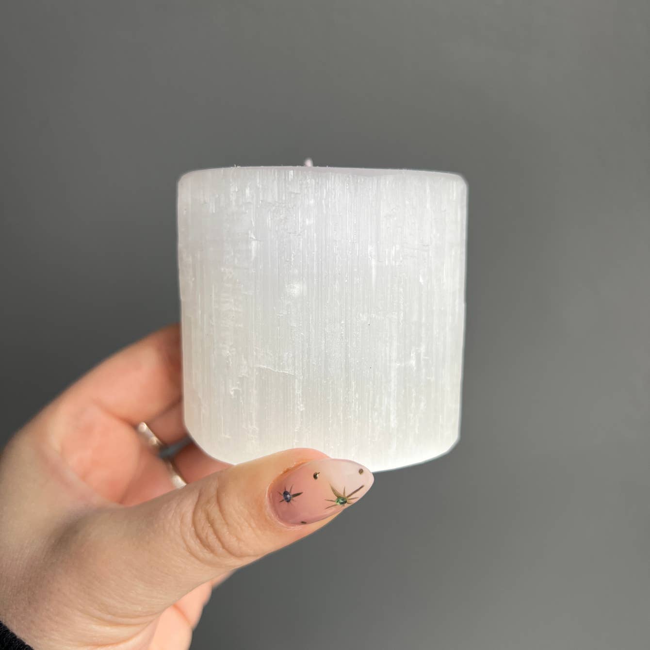 Selenite Round Crystal Candle Holder