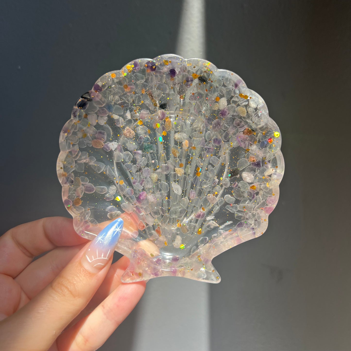 Crystal Seashell Resin Bowl