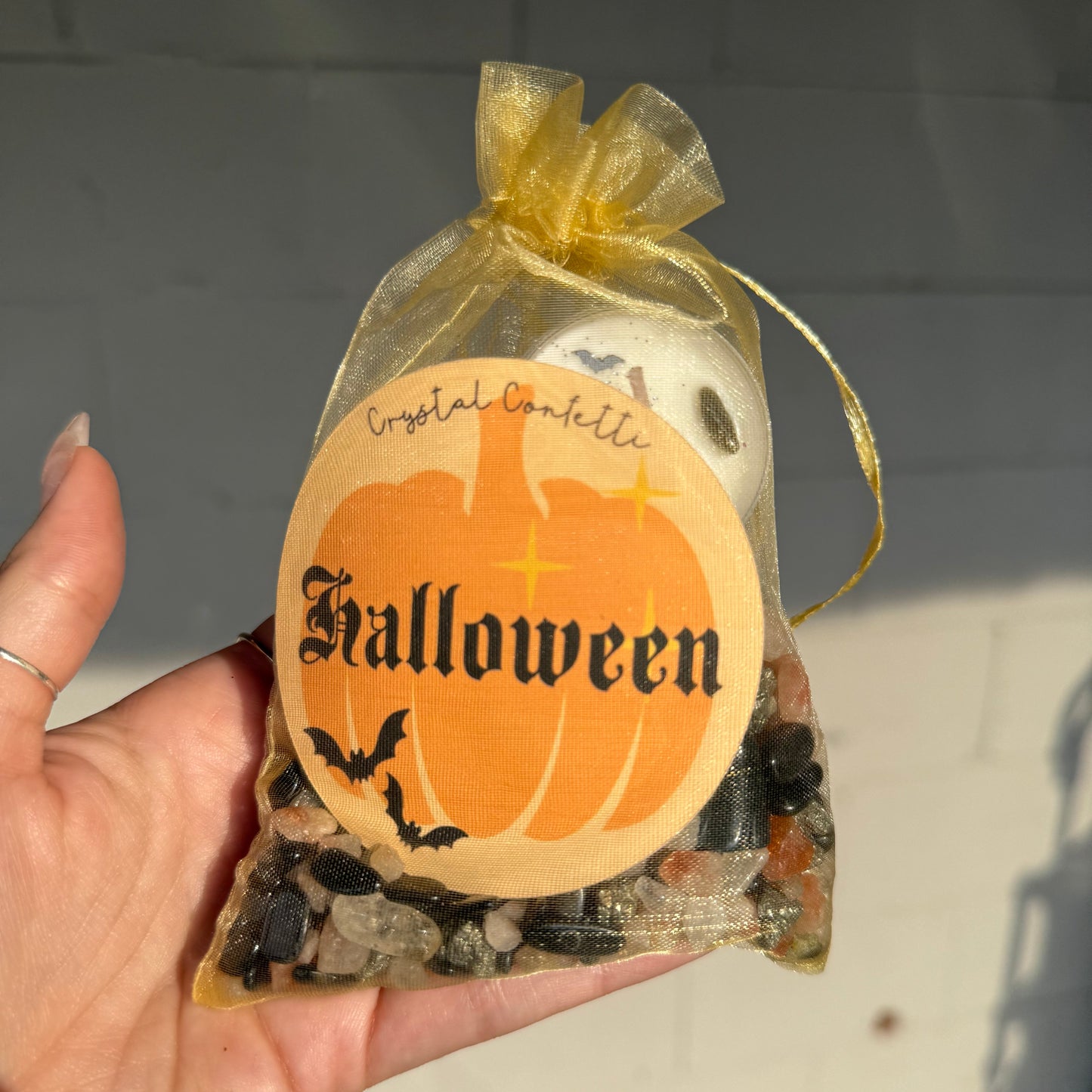 Halloween Crystal Confetti Mix with Genuine Stones & Candle Tealights
