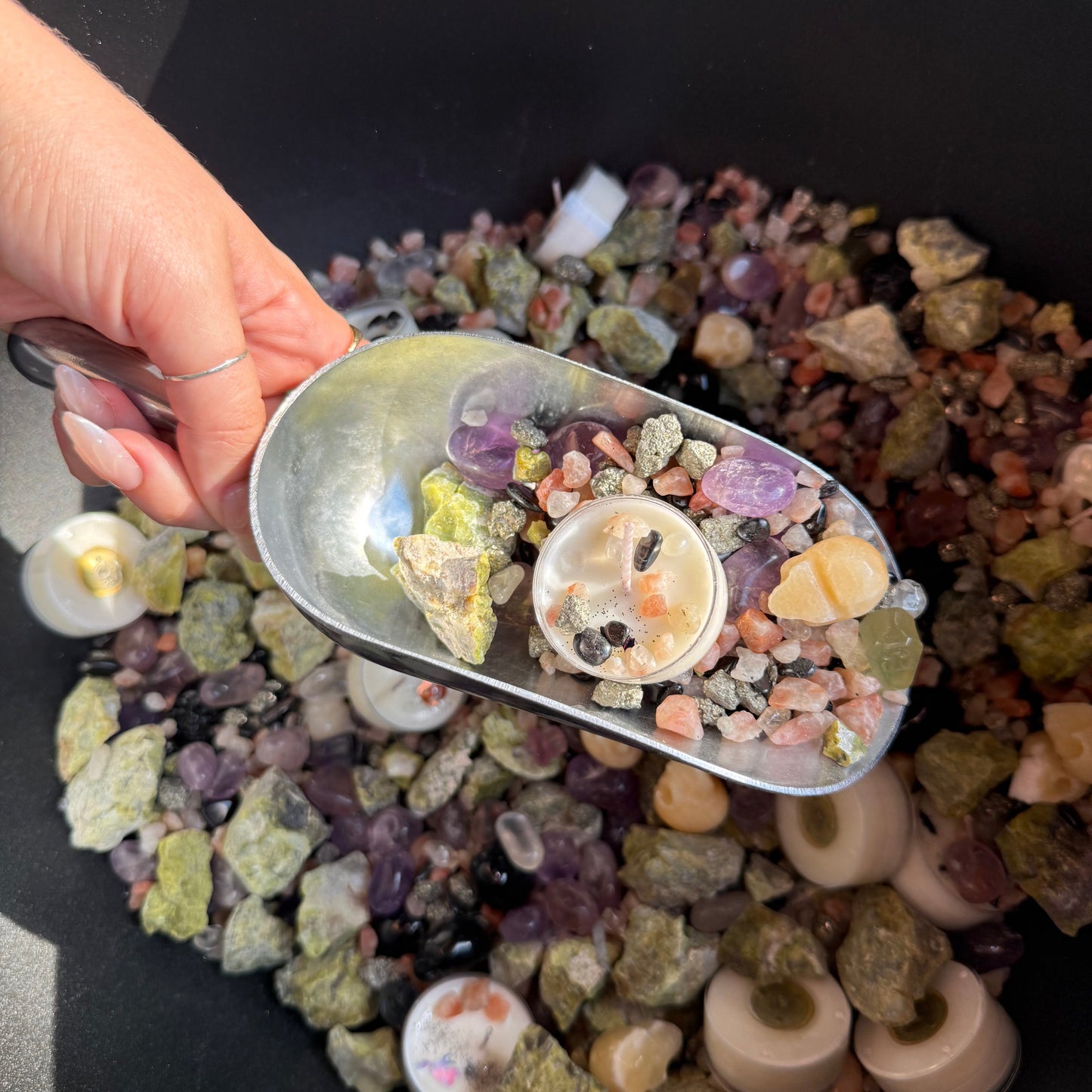 Halloween Crystal Confetti Mix with Genuine Stones & Candle Tealights