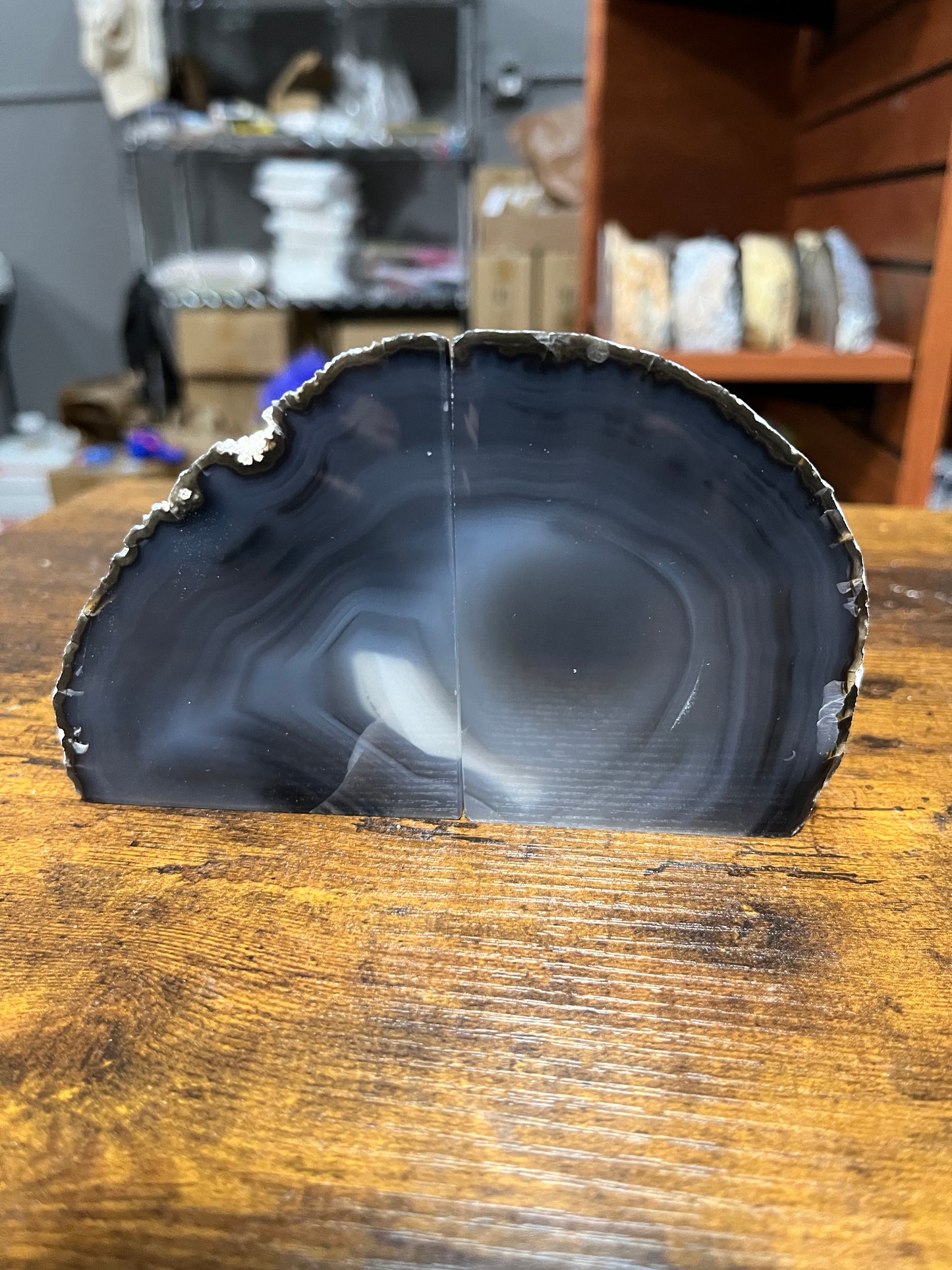 Agate Crystal Bookends