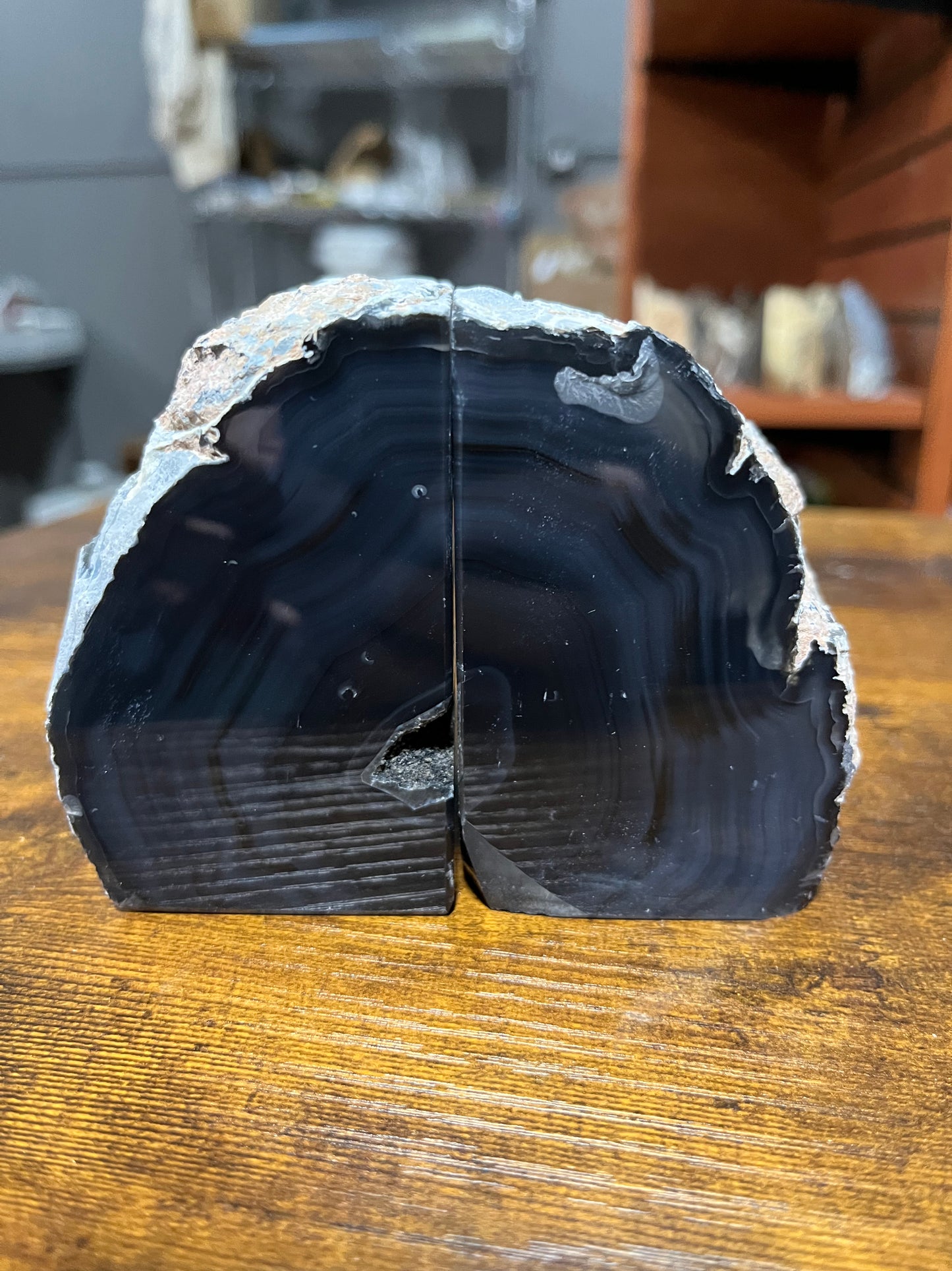 Agate Crystal Bookends
