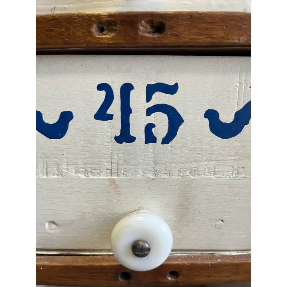 45 drawer knob with white plastic and wooden accents from Mystery Crystal Box by Apothecary Case