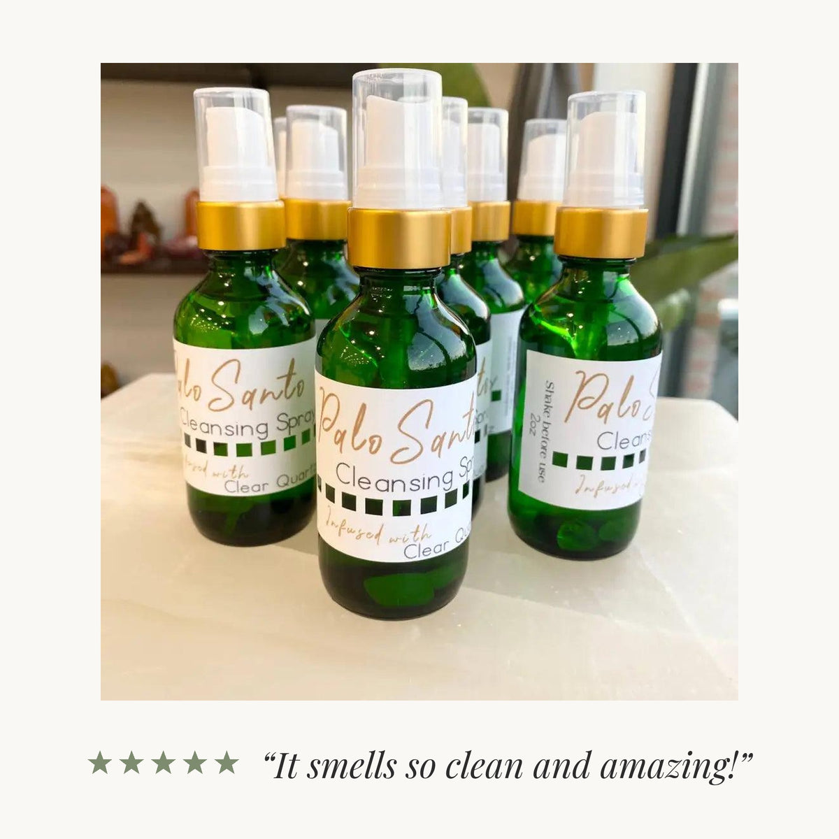 Five-star review from an Etsy buyer: “It smells so clean and amazing!”