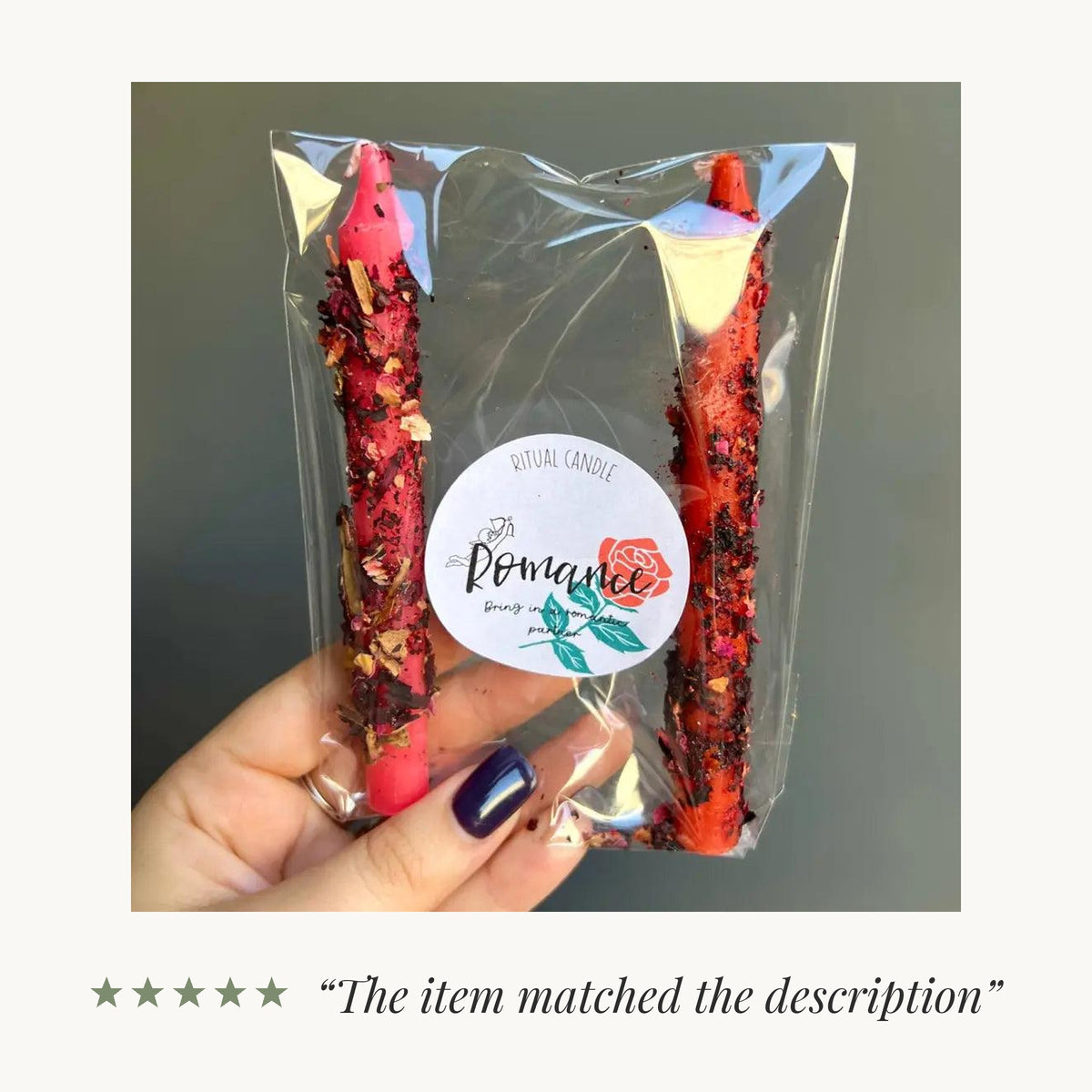 Five-star review from an Etsy buyer: “The item matched the description”
