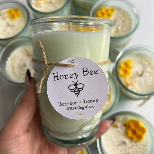 Honey Bee Crystal Jar Candle