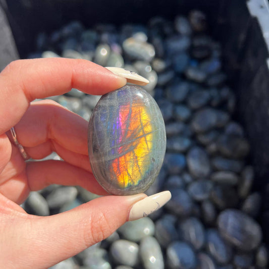 Labradorite Crystal Palm Stone