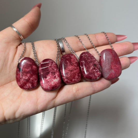 Thulite Crystal Necklace