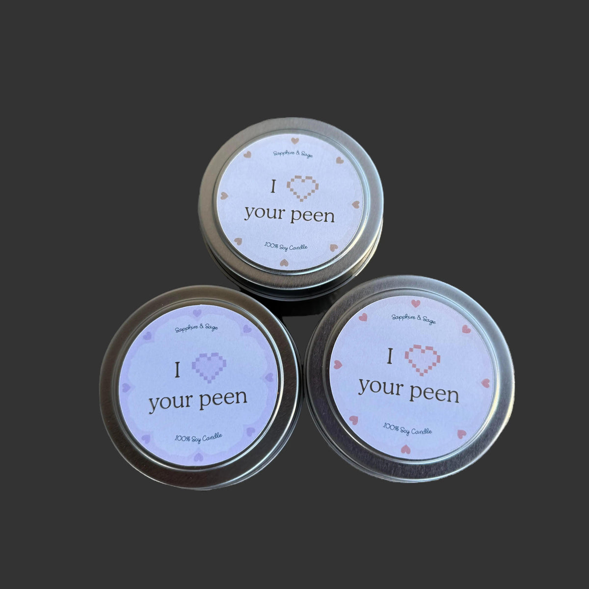 Funny Valentines Day crystal candle, 4oz soy wax with crystal topper