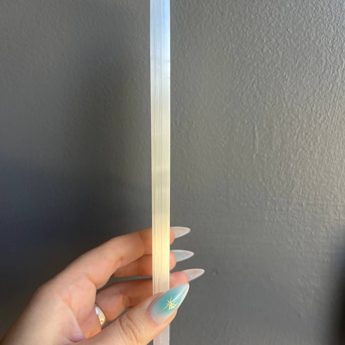 Etched Selenite Butterfly Crystal Charging Bar