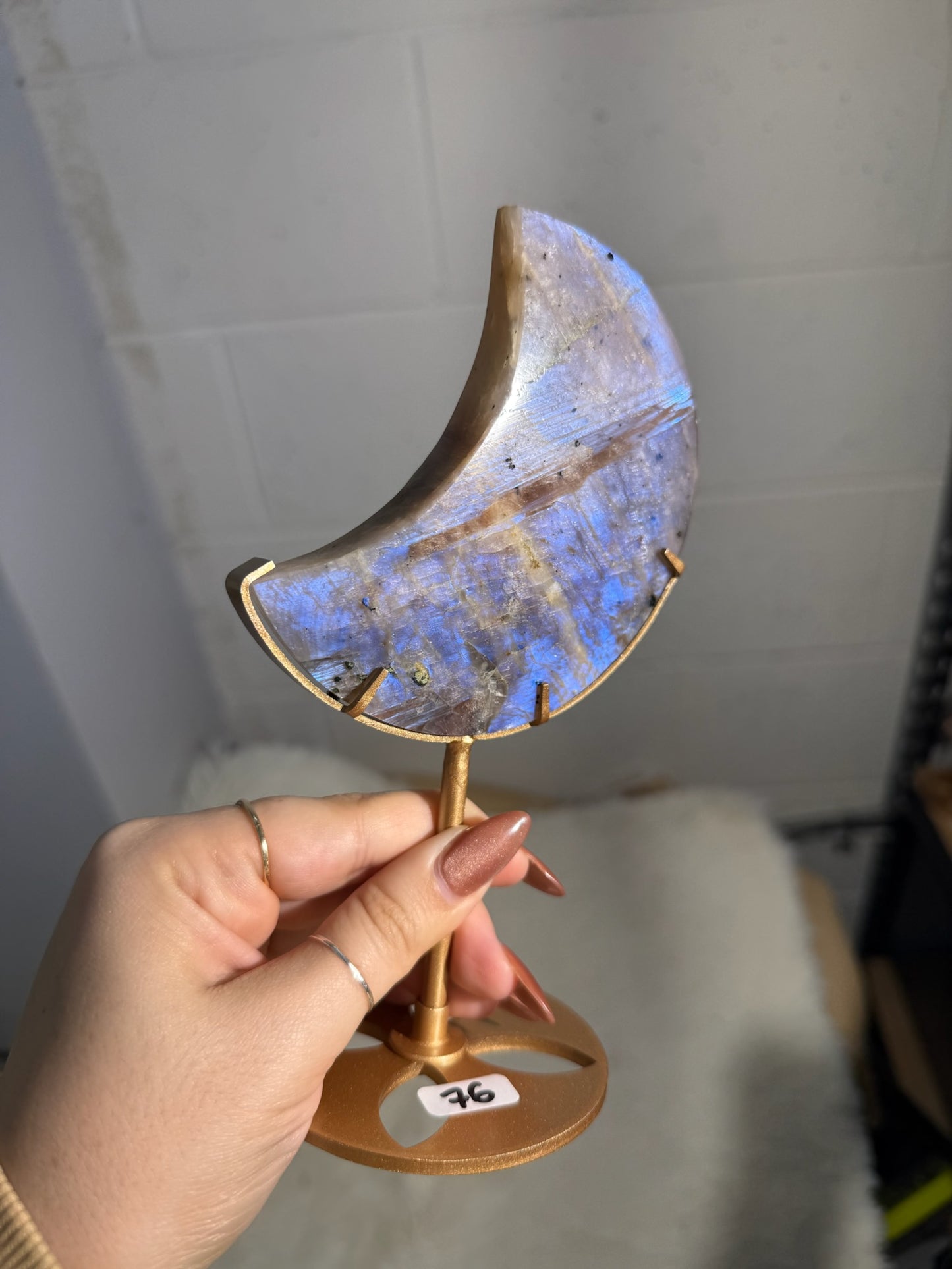 Moonstone Crescent on Stand