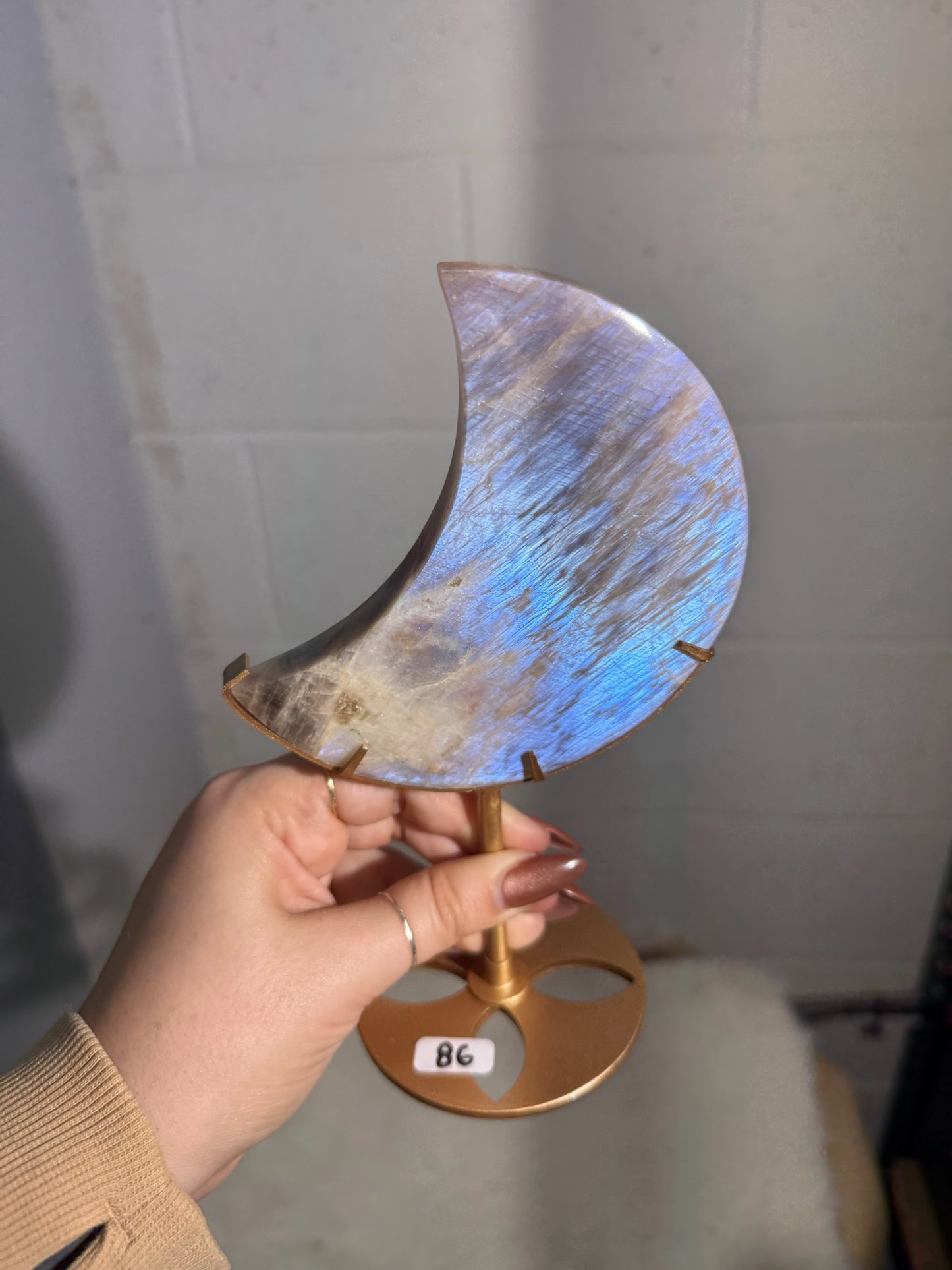 Moonstone Crescent on Stand