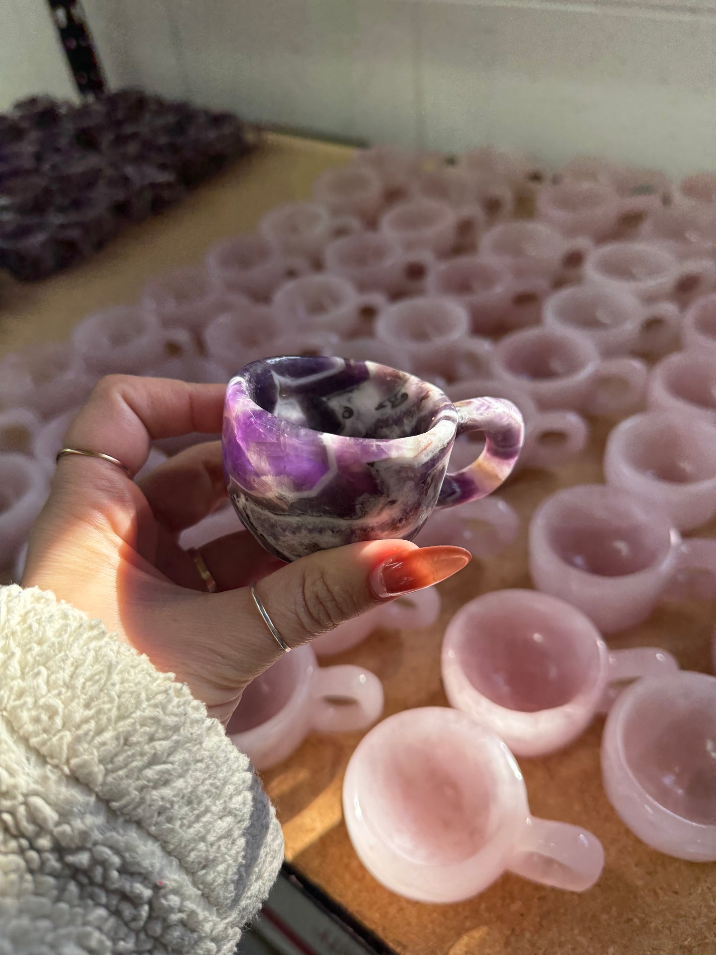 Crystal Cup - Rose Quartz or Chevron Amethyst