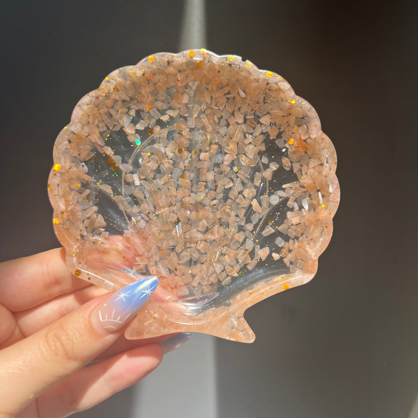 Crystal Seashell Resin Bowl
