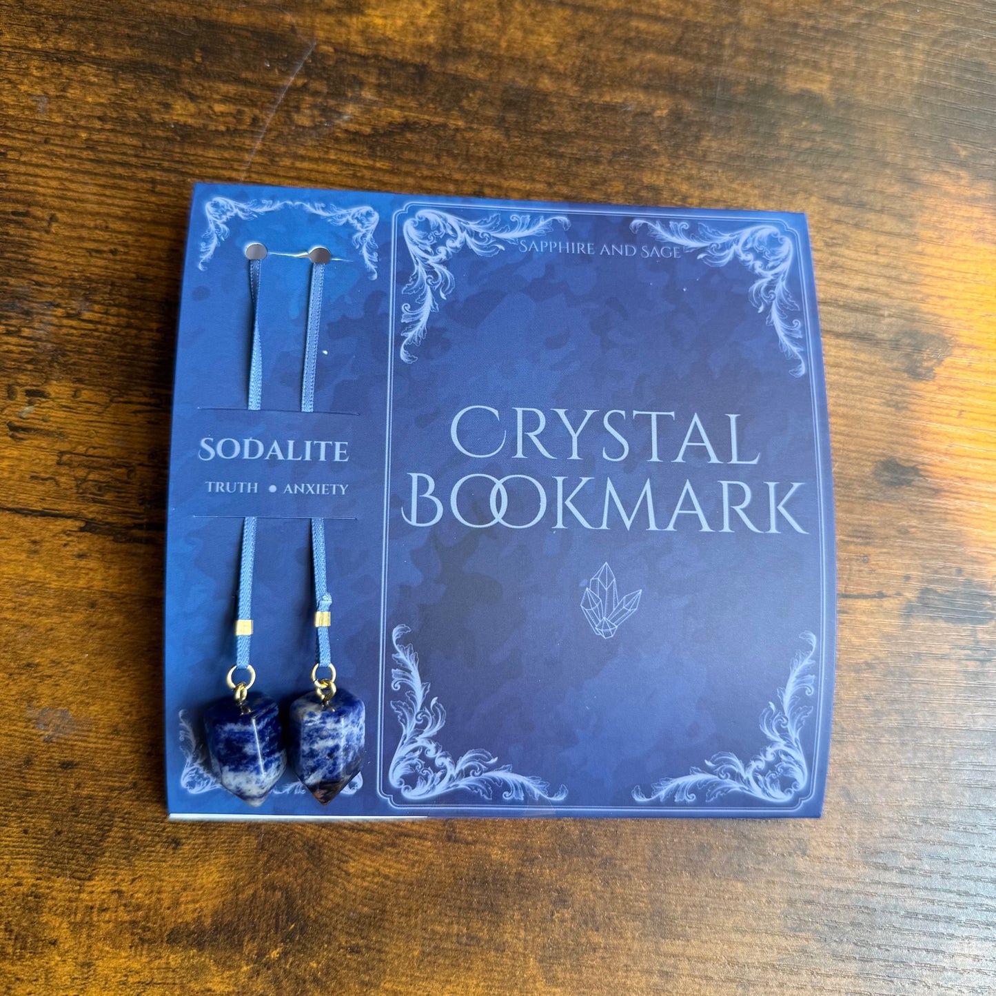 Crystal Bookmark with Genuine Crystals - 16 in. Ribbon & Packaged Affirmations