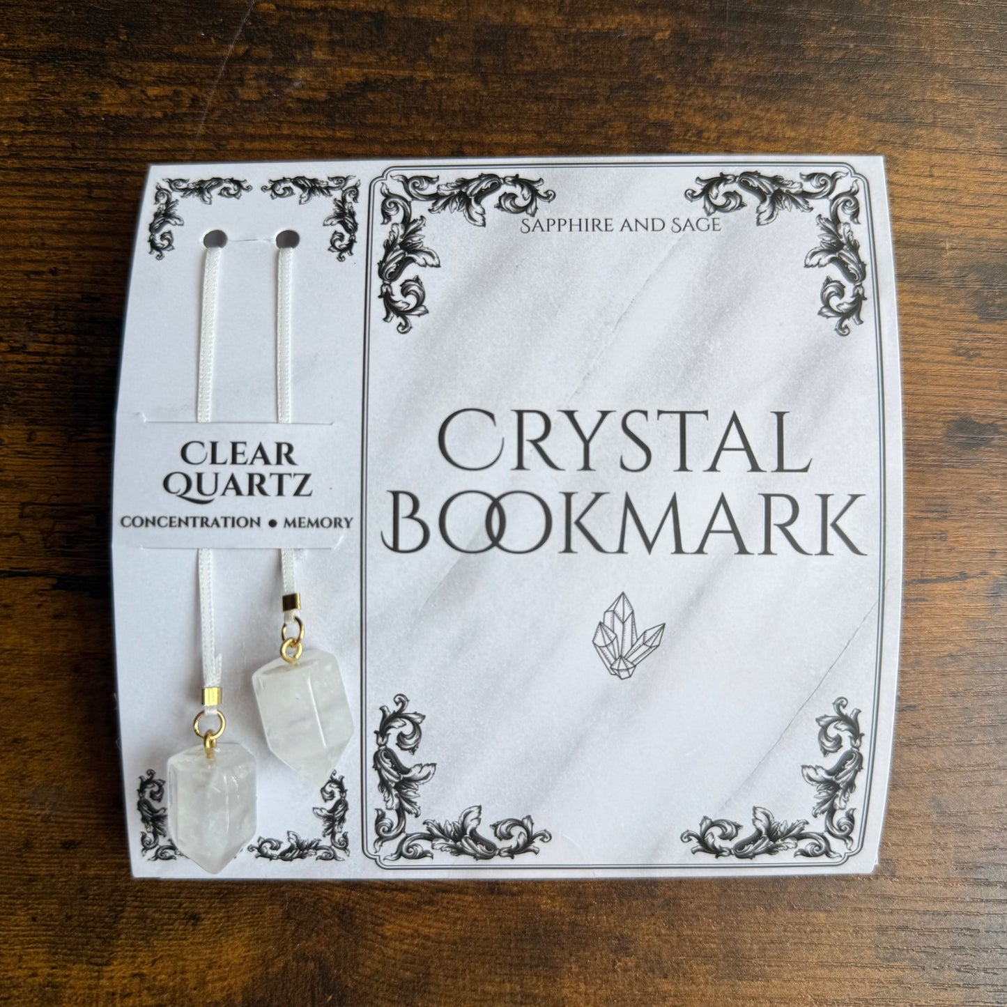 Crystal Bookmark with Genuine Crystals - 16 in. Ribbon & Packaged Affirmations