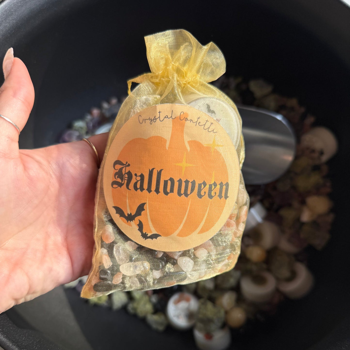 Halloween Crystal Confetti Mix with Genuine Stones & Candle Tealights