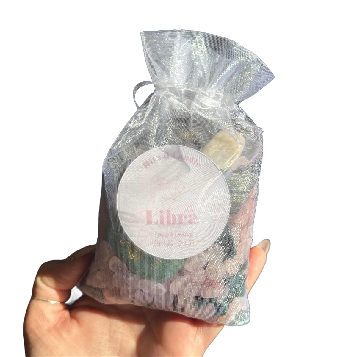 Libra crystal confetti with mixed gemstone chips for the zodiac sign