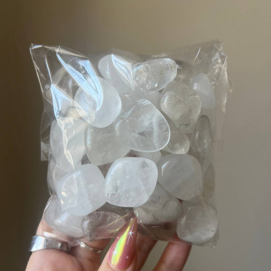 Clear Quartz Crystal Tumble Bag