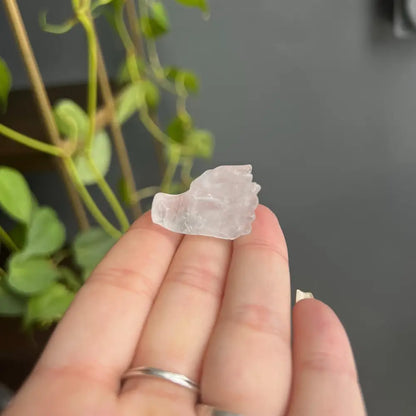 Pale pink quartz crystal cluster for peace and spiritual calm