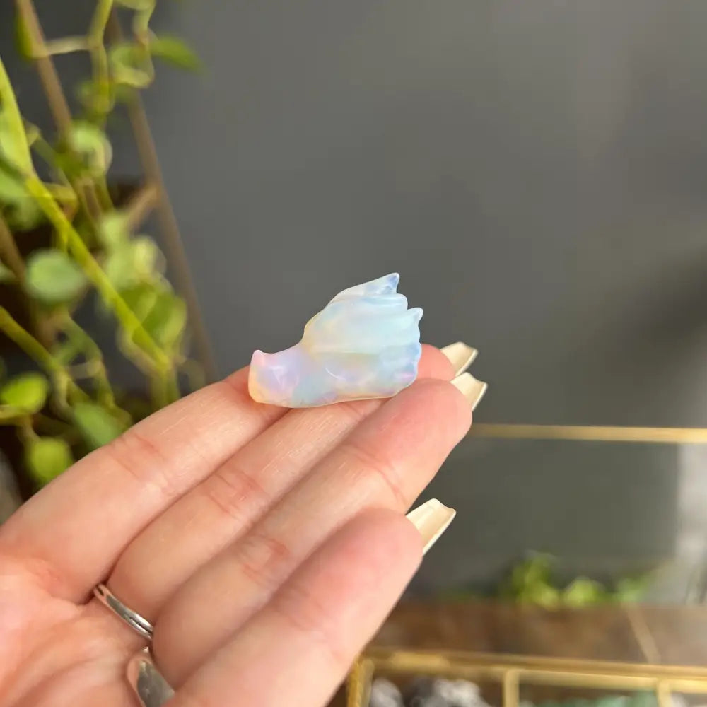 Pastel blue seashell hair clip in Natural Crystal Stones for peace