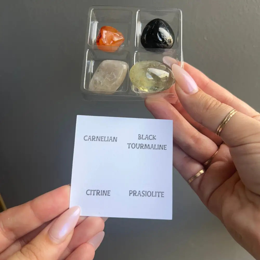 Citrine gemstone in Zodiac Sign Tumbled Crystal Set