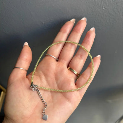 Gold beaded bracelet with heart charm, 3mm crystal style for women