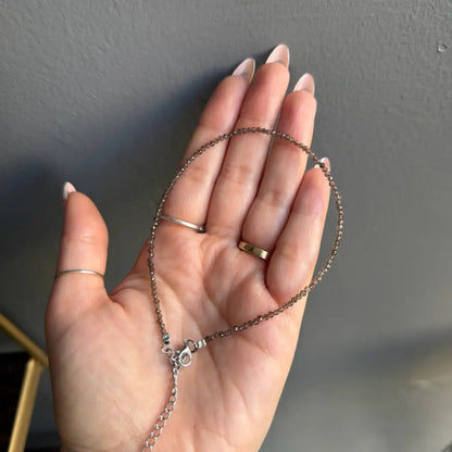 Rose gold beaded 3mm crystal anklet with pink gemstone and silver clasp