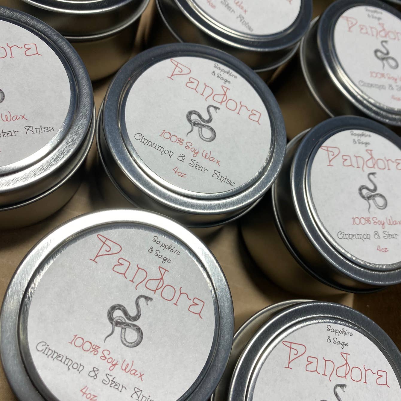 Pandora Crystal Tin Candle