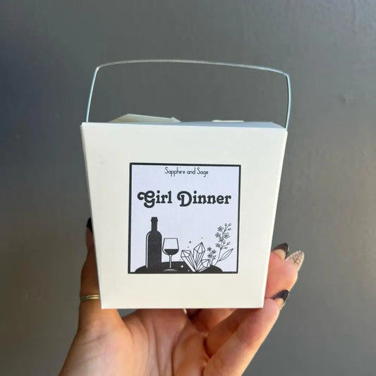 White girl dinner crystal box with wine glass design, handle, jewelry and gems