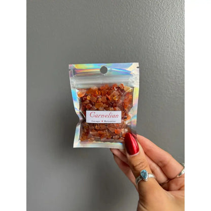Premium carnelian chip stones bag for crafts and decor