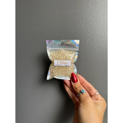Premium Citrine chip stones bagged for crystal healing and crafts