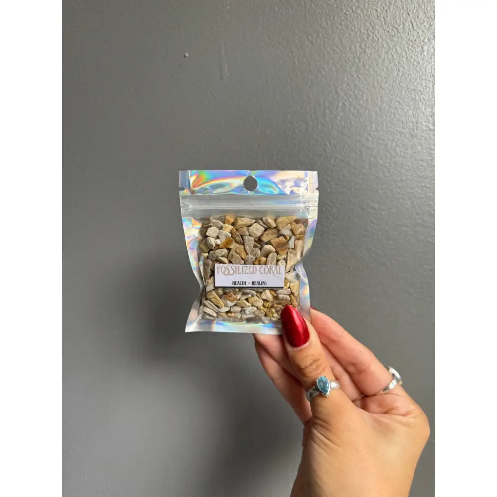 Premium Crystal Chip Stones bag with sunflower seeds and red nails