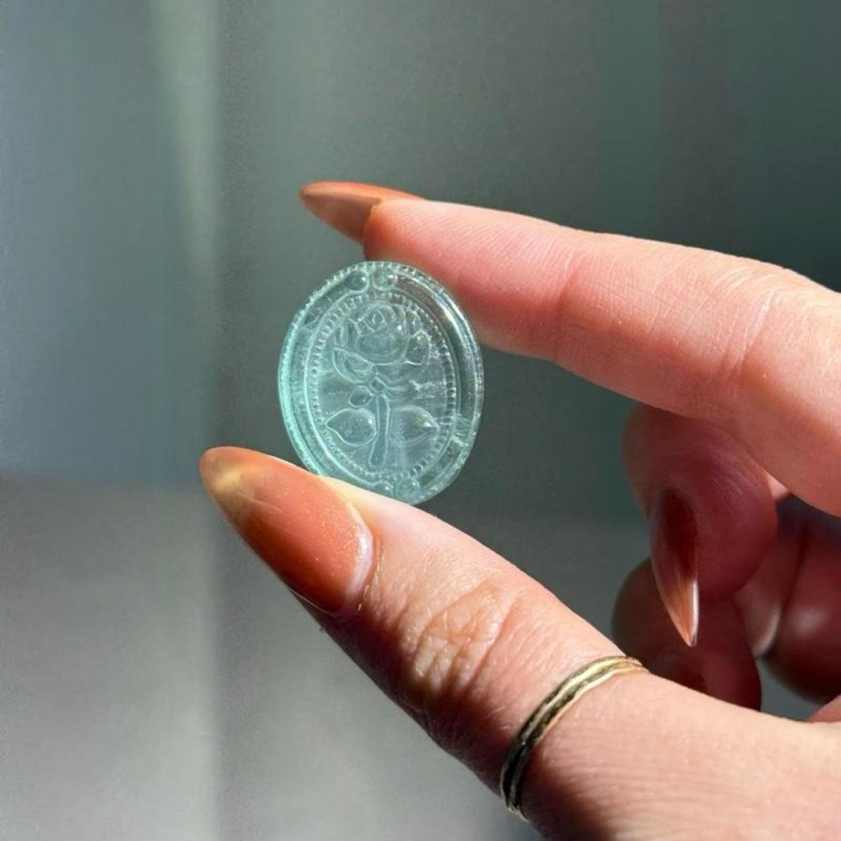 Fluorite Rose Carving Mini Crystal, Under 1 Inch Genuine Stone Flower, Natural Banding
