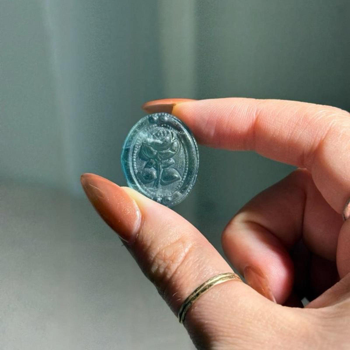 Fluorite Rose Carving Mini Crystal, Under 1 Inch Genuine Stone Flower, Natural Banding