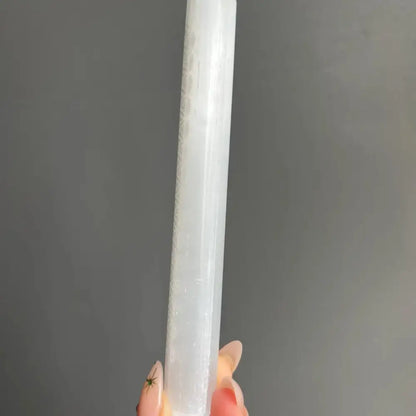 White translucent bent plastic straw for Moroccan Gypsum Selenite Wand