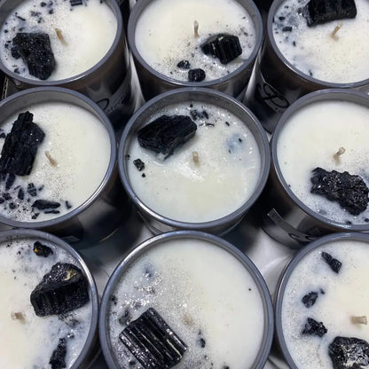 Oreo cookie scented soy candle in silver tin, 10oz black jar