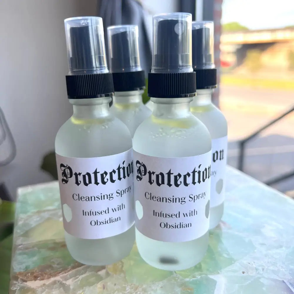 Protection Cleansing Spray for Home Energy in black-capped bottle