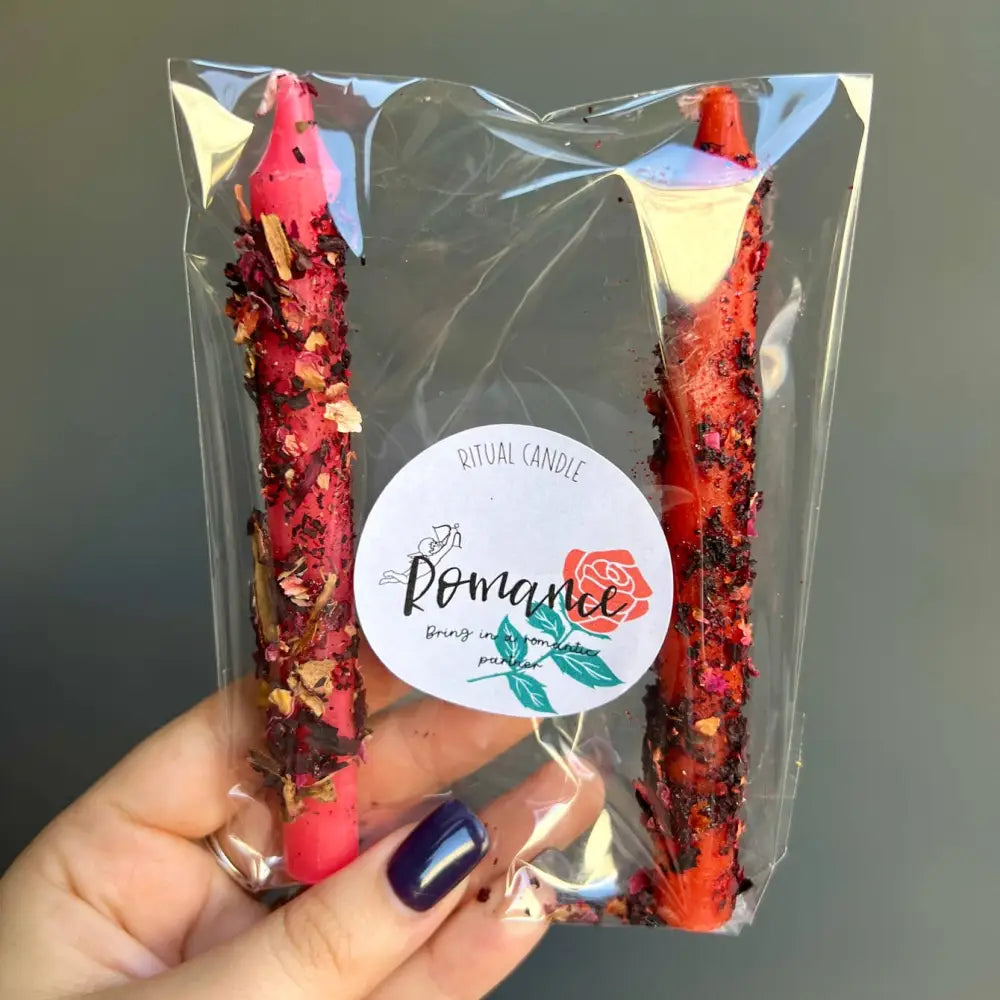 Romance Ritual Candle Set with rose-scented candles and petals