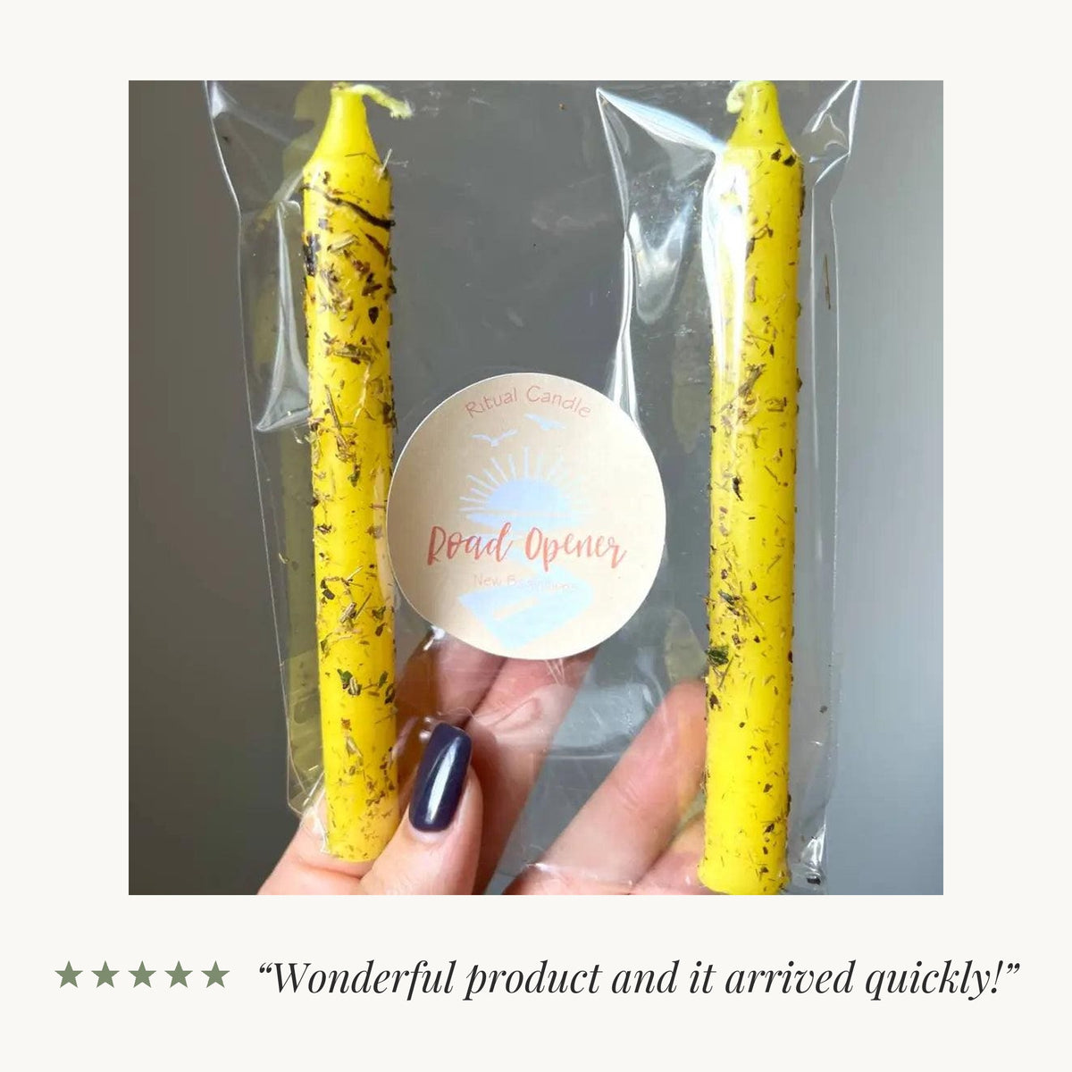 Five-star review from an Etsy buyer: “Wonderful product and it arrived quickly!”
