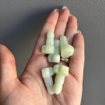 Glossy white tooth-shaped crystal earrings for pierced ears