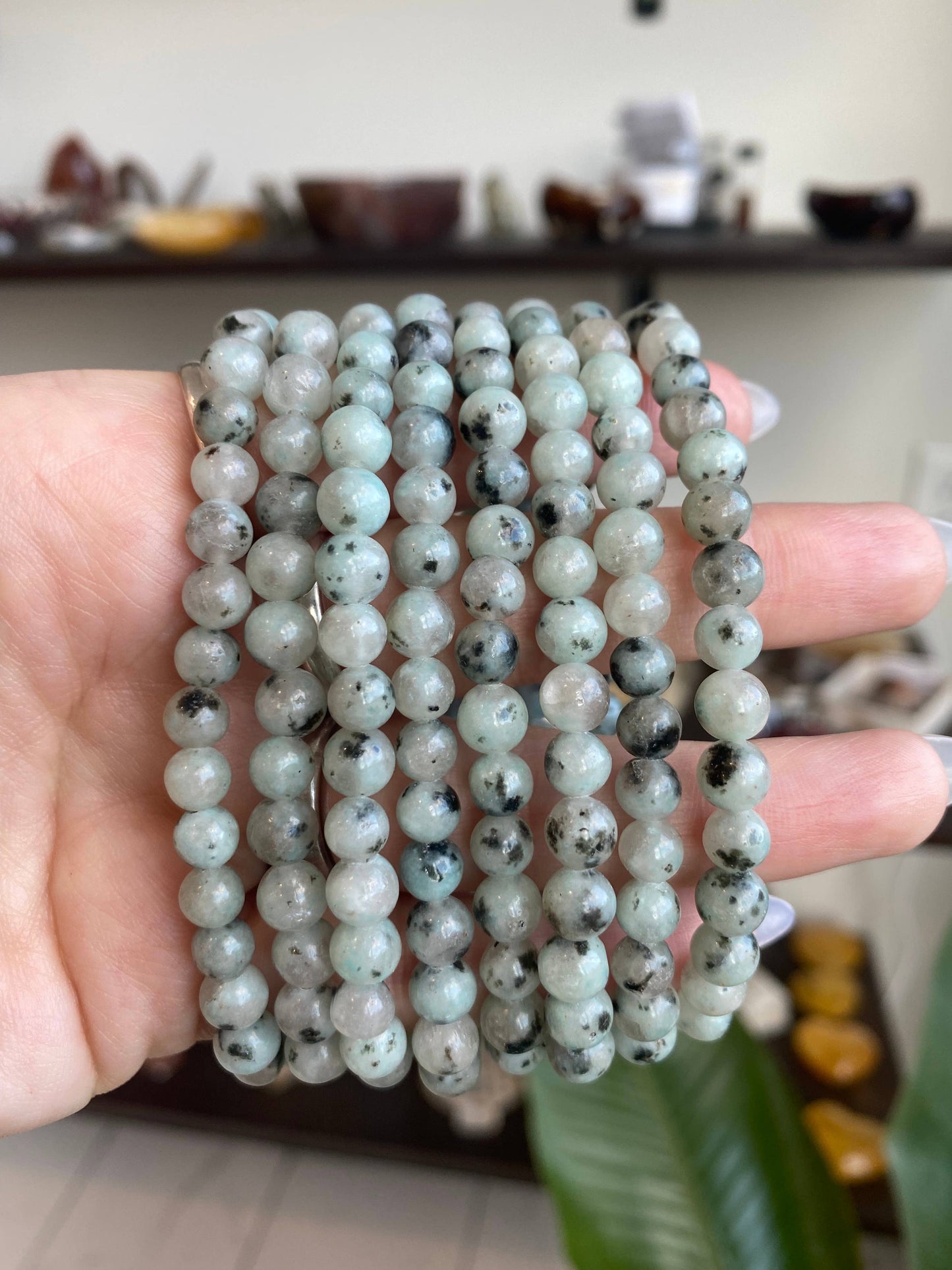 Kiwi Jasper Beaded Bracelet