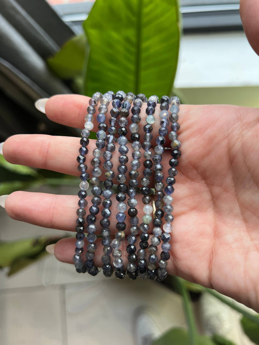 Iolite Faceted Beaded Crystal Bracelet