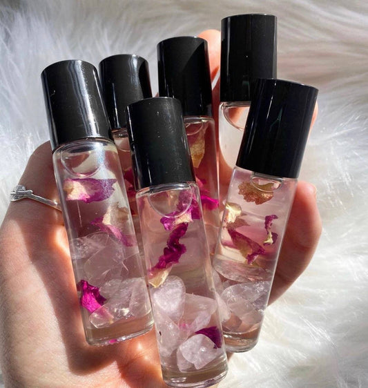 Rose Quartz Crystal Perfume Roller